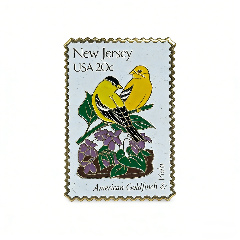 custom New Jersey State Bird Enamel Pin New Mexico Stamp Pin
