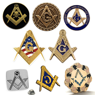 High Quality Free Design Custom Freemason Irregularly Masonic Shaped Soft Enamel Lapel Pins for Sale