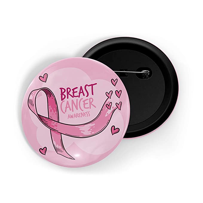Pink Ribbon Buttons Novelty Pink Breast Cancer Awareness Buttons Badge Pinback Buttons Brooch