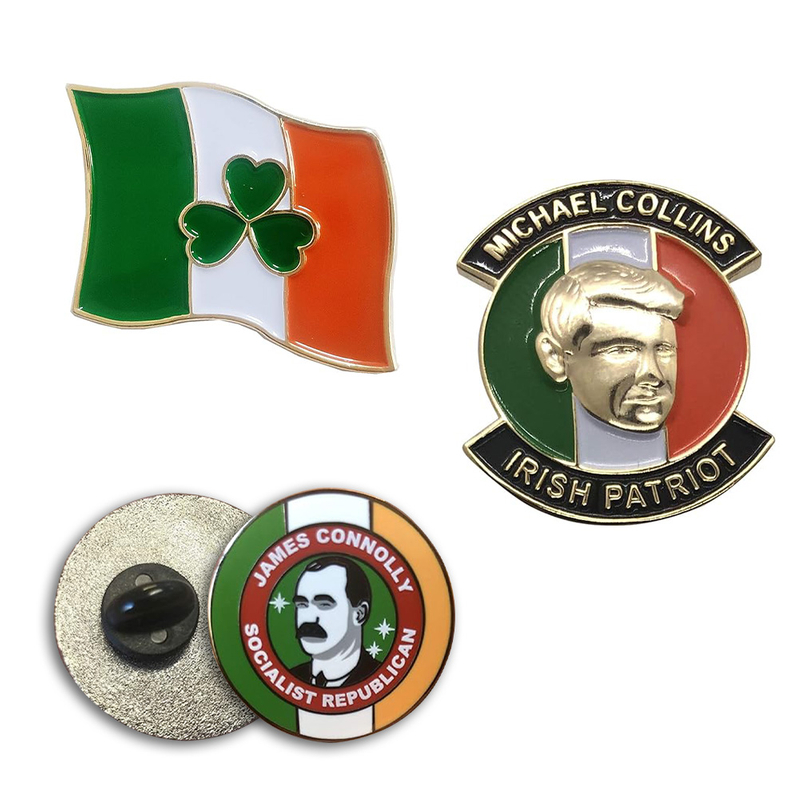 Irish Socialist Republic Irish Flag Enamel Pin Emblem
