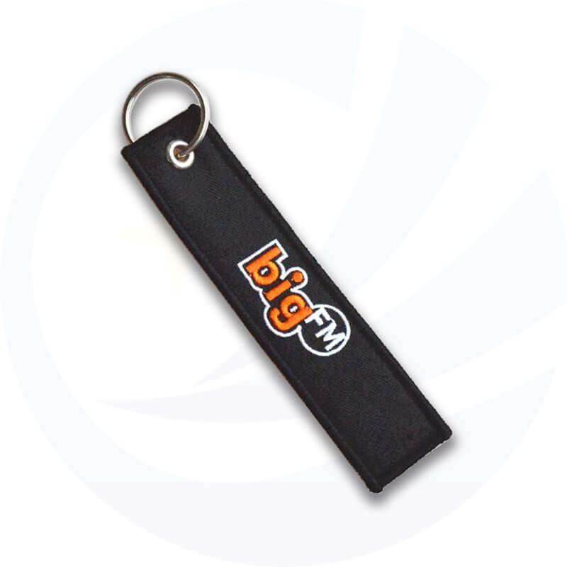 custom fabric wristlet Embroidered keychain