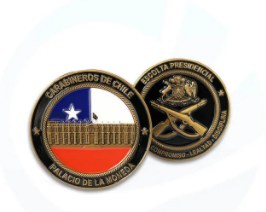What kind of material are custom challenge coins usually made of?
