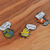 Custom Enamel Badge Metal Crafts Creative Phone Stickers Cartoon Badge Custom Lapel Pin Cute Hard