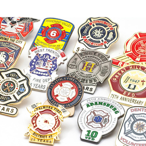 Wholesale logo Customized Custom Metal Red Faith Freemason Mason Masonic Firefighter Soft Enamel Lapel Pin Badge for Party
