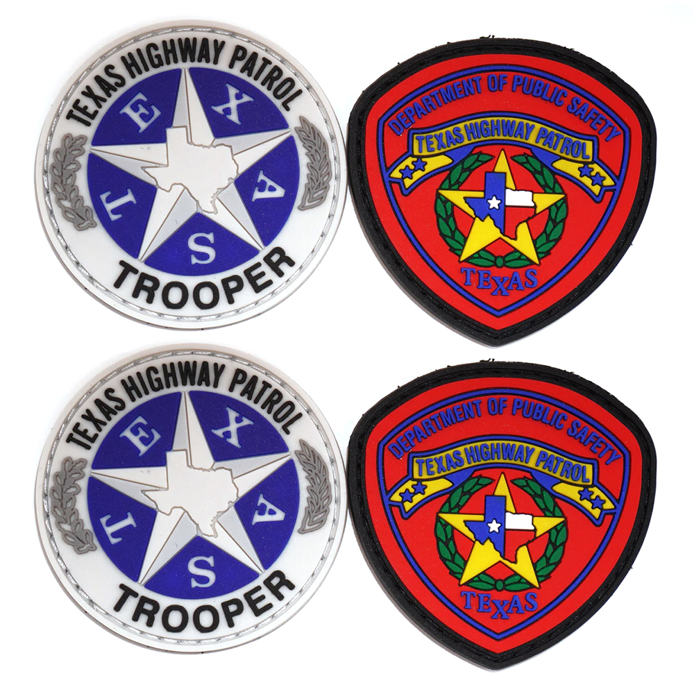 Hat Patches Custom Texas Logo Heat Press Sew Iron on Embossed Rubber Badges Silicone Soft 2D 3D Tactical Pvc Patch for Clothing