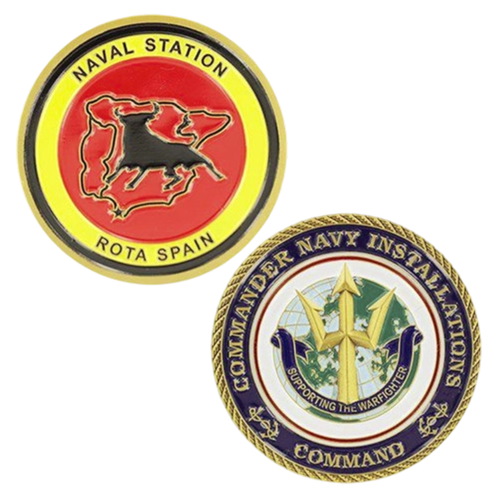 Factory Customized 3D Enamel Spain Spanish Bullfighting Flag Map Commemorative Challenge Coin Custom Challenge Coins Spain