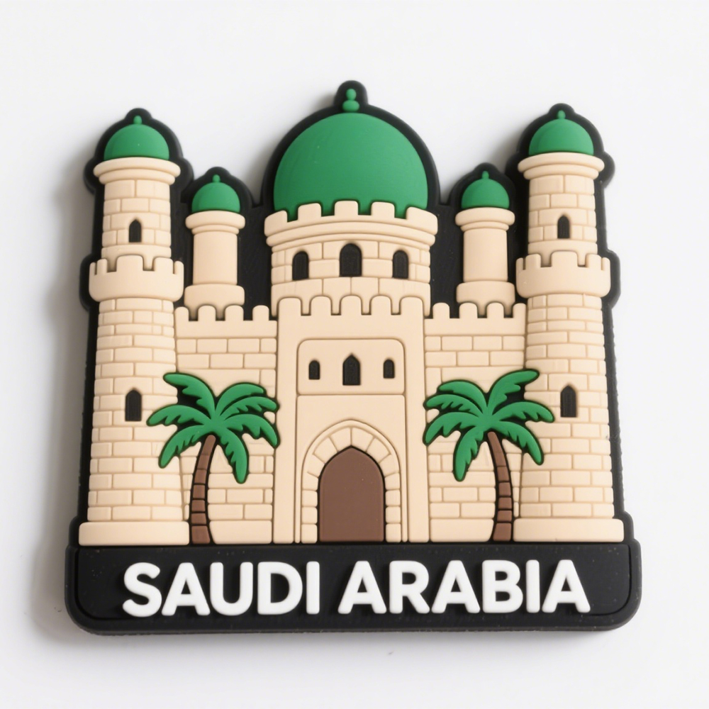 Guangzhou Manufacturer Saudi Arabia Travel Souvenir Soft Pvc 3d Embossed Fridge Magnet , Flexible Plastic Magnets