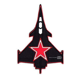 3D Aircraft PVC Fully Embroidered Cool Patch by PatchClub Iron-On PVC with Merrow Border for Clothes and Bags OEM Model