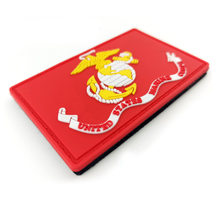Custom French US Marine Corps Patches Pvc Rubber Silicon American Flag Patch