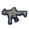 Gun Shape PVC Tactical Gun logo Fastener Hook Patch Combat Rubber Patches Badges for Clothing Bag Backpack