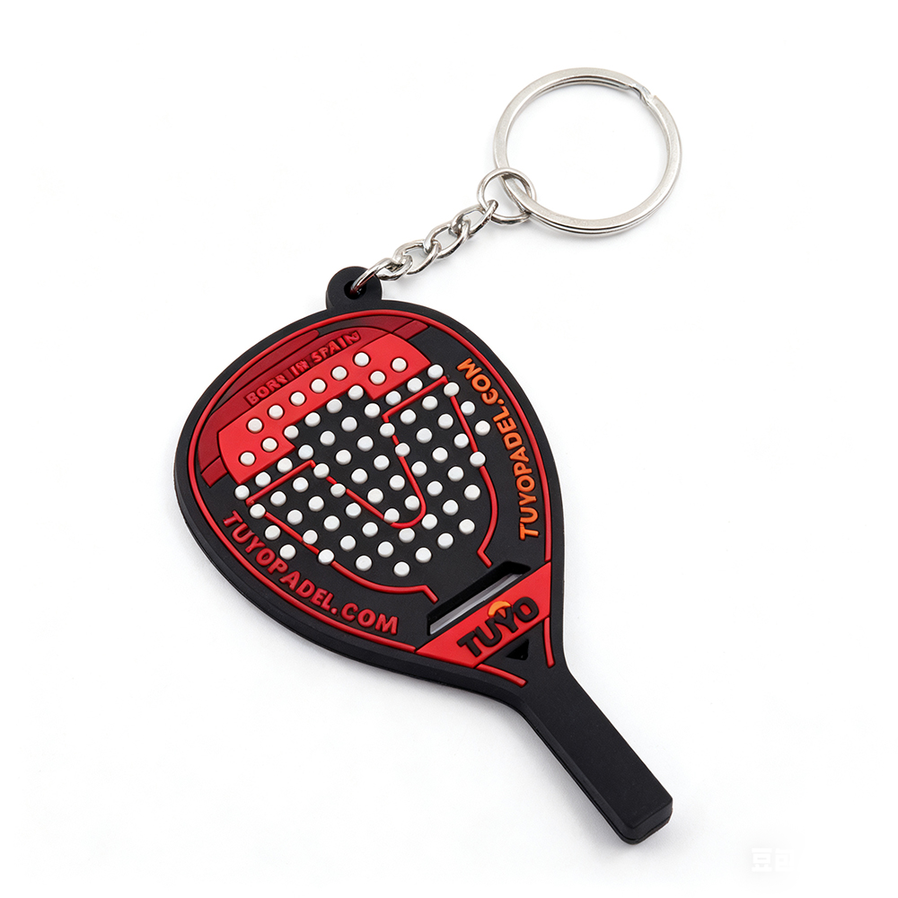 2025 Trending 2D Tennis Player Padel Acceceries Keychain Custom Sports Padel Tennis Racket Patches Keychain Flower Shape