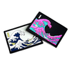 Wholesale Custom 3D Embossed PVC Rubber Patches Soft Japanese Style Huge Waves Heat Transfer Garment Labels for Bags and Clothes