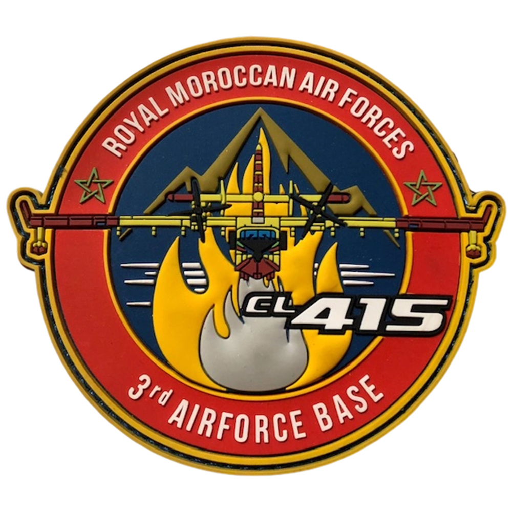 Custom 3D Soft Rubber PVC Silicone Embossed Royal Moroccan Air Force PVC Patches Tag logo for Clothing Transparent PVC Patch