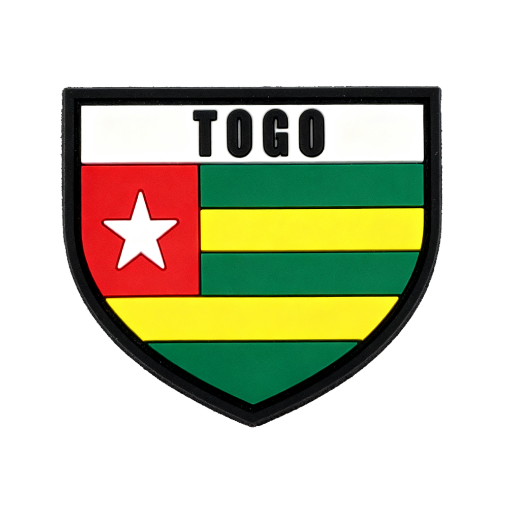 Custom Togo Rubber Iron on PVC Patch Badges Backpack Hat Hook Sewing Patches Soft Silicone 3D Embossed Rubber Patch for Garment