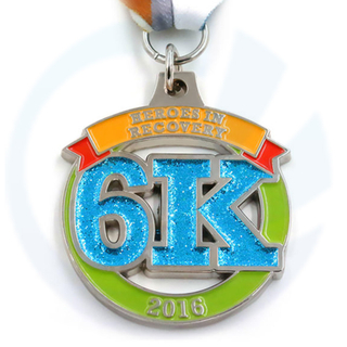 Marathon 6k Glitter Medal