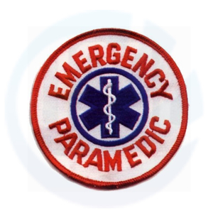 PARAMEDIC EMT EMS Round Uniform Patch 4" Blue Star of Life with Red Lettering