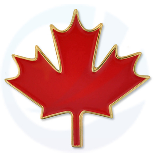 Canadian Red Maple Leaf Enamel Emblem Lapel Pins