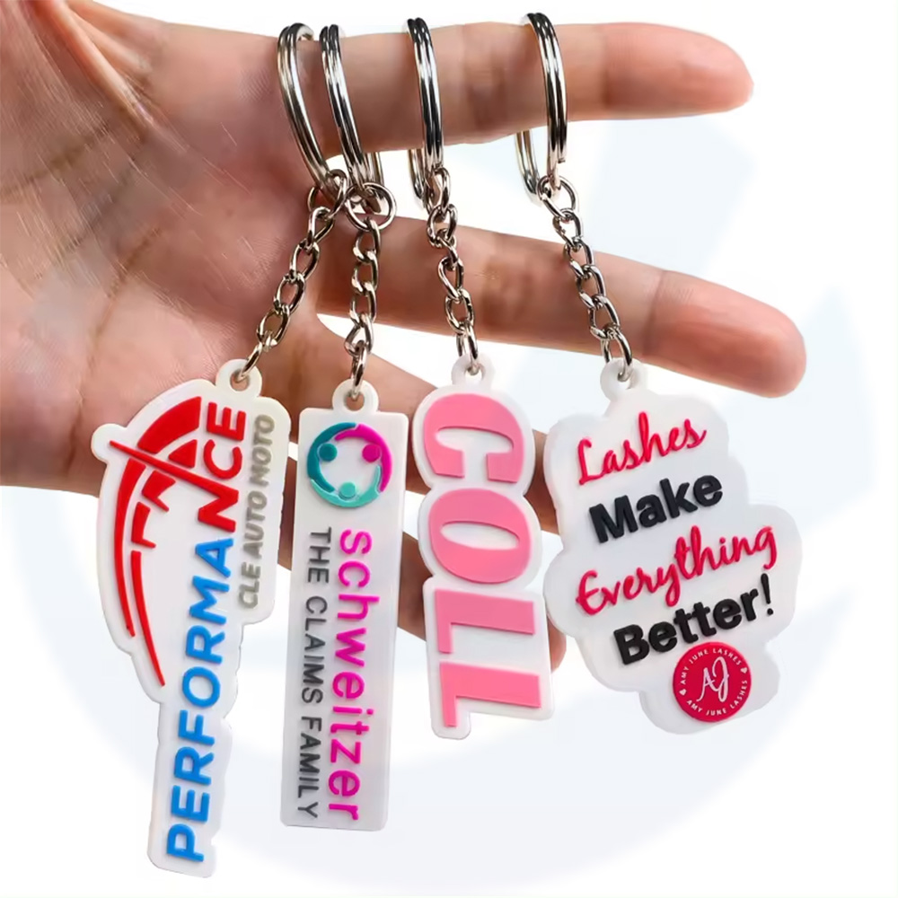 Pvc Keychains Custom Designer Silicone Letter Key Chain Ring Rubber Keychain