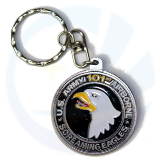 101st Airborne Silver Metal Key Chain 