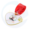 Metal Cute Animal Cats Dogs Medals Manufacturing 3D Color Spray Heart Shape Enamel Medals 