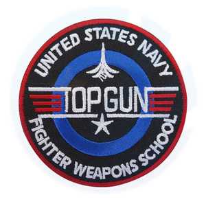 Top Gun Patch Iron Sew On Jacket Clothes Fancy Dress Costume Embroidered Badge
