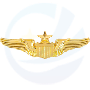 AUEAR, Metal Aviator Wings Pin Senior Pilot Wing Badge Gold