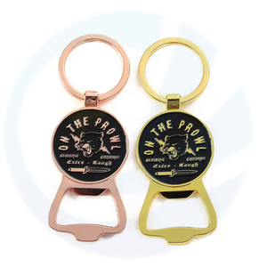 Custom Logo Bottle Opener Keyring Soft Enamel Brand Letter Opener Keychain Metal Zinc Alloy Gold Copper Bottle Opener Key Chain