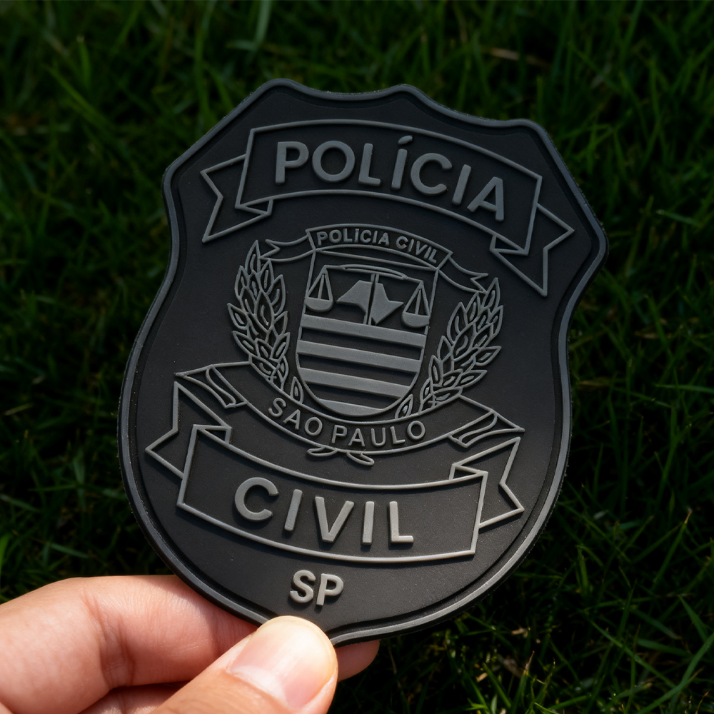 São Paulo State Public Service Emblem PVC Patch Soft Rubber Badge with Hook and Loop Backing Custom 2D 3D Patch