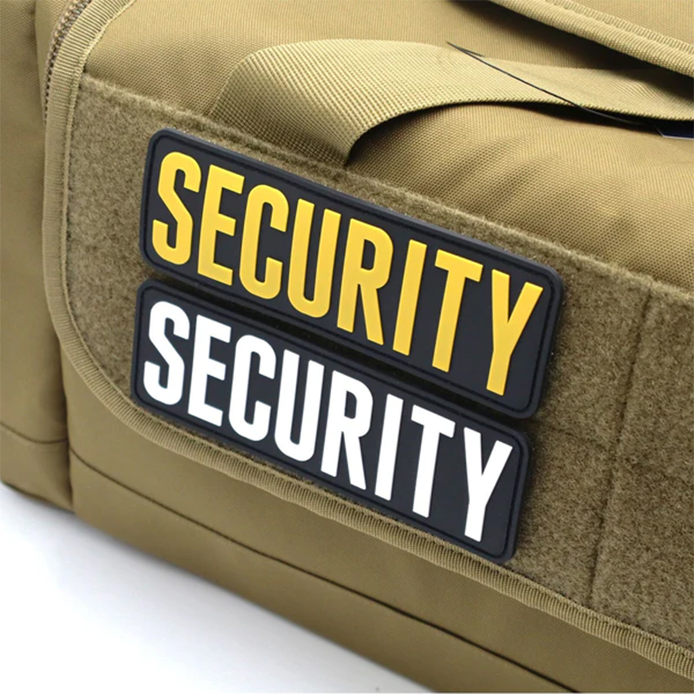 Tactical Style PVC Rubberised SECURITY Patch Custom 3D Waterproof PVC Label with Hook Backing for Outdoor Gear