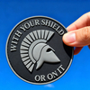 Spartan With Your Shield or On It Rubber Patch PVC Warrior Theme Emblem for Backpacks Jackets and Gear