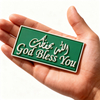 Custom Bilingual "God Bless You" Religious PVC Patch