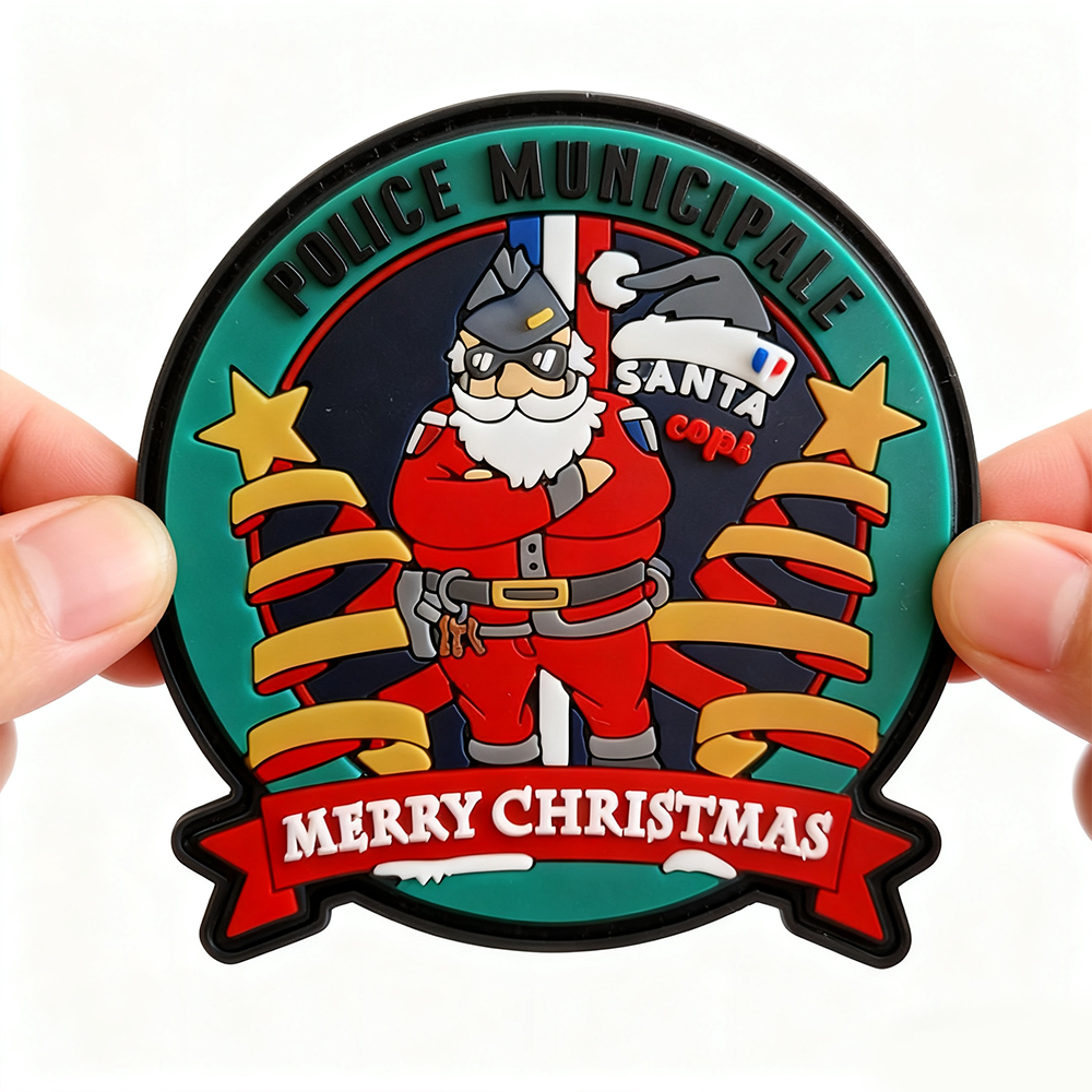 Festive Santa Badge Perfect for Holiday Decor