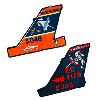 Custom Aircraft Tail PVC Patch – 3D Soft Rubber Plane Fin Design, Hook & Loop, Durable & Waterproof