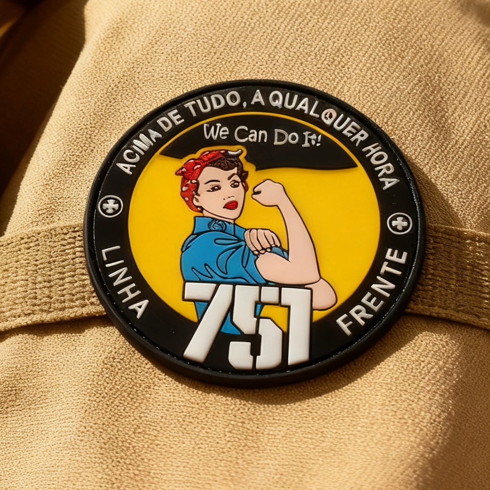 Personalized Portugal 751 Team Linha Frente Can We Do It 3D Soft PVC Rubber Patch Durable Hook and Loop Emblem