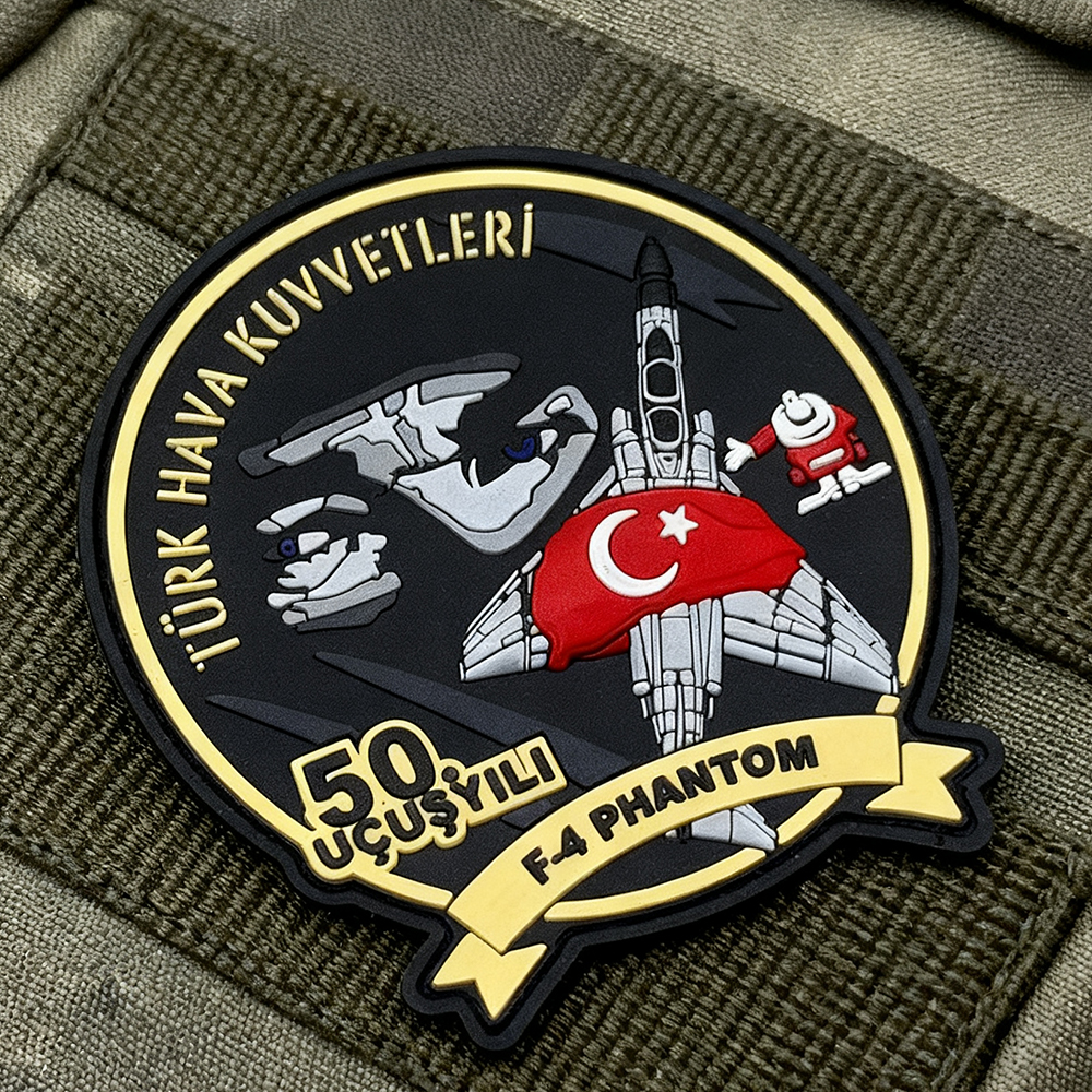 Custom Turkish Aviation Pilot PVC Patch 3D Rubber Hook Loop Badge