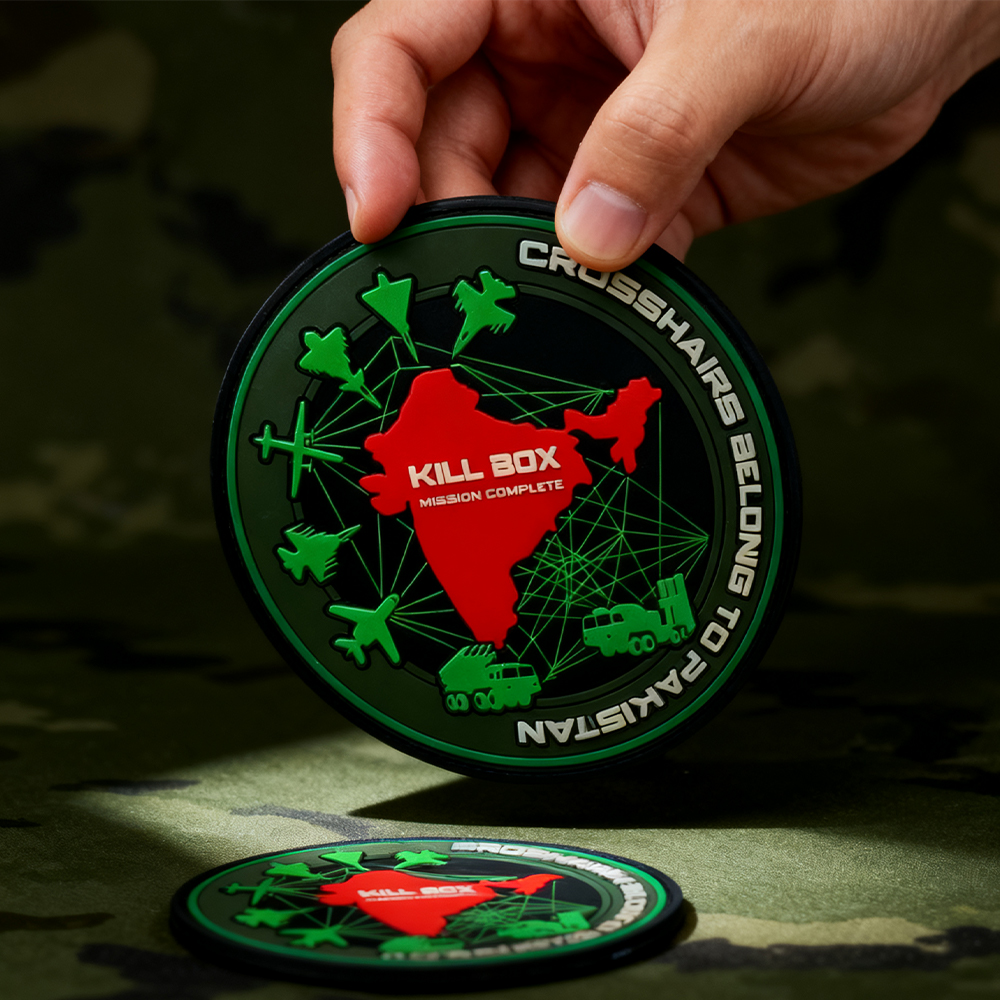 Custom Indian Aviation Wing PVC Patch 3D Rubber Hook Loop Badge