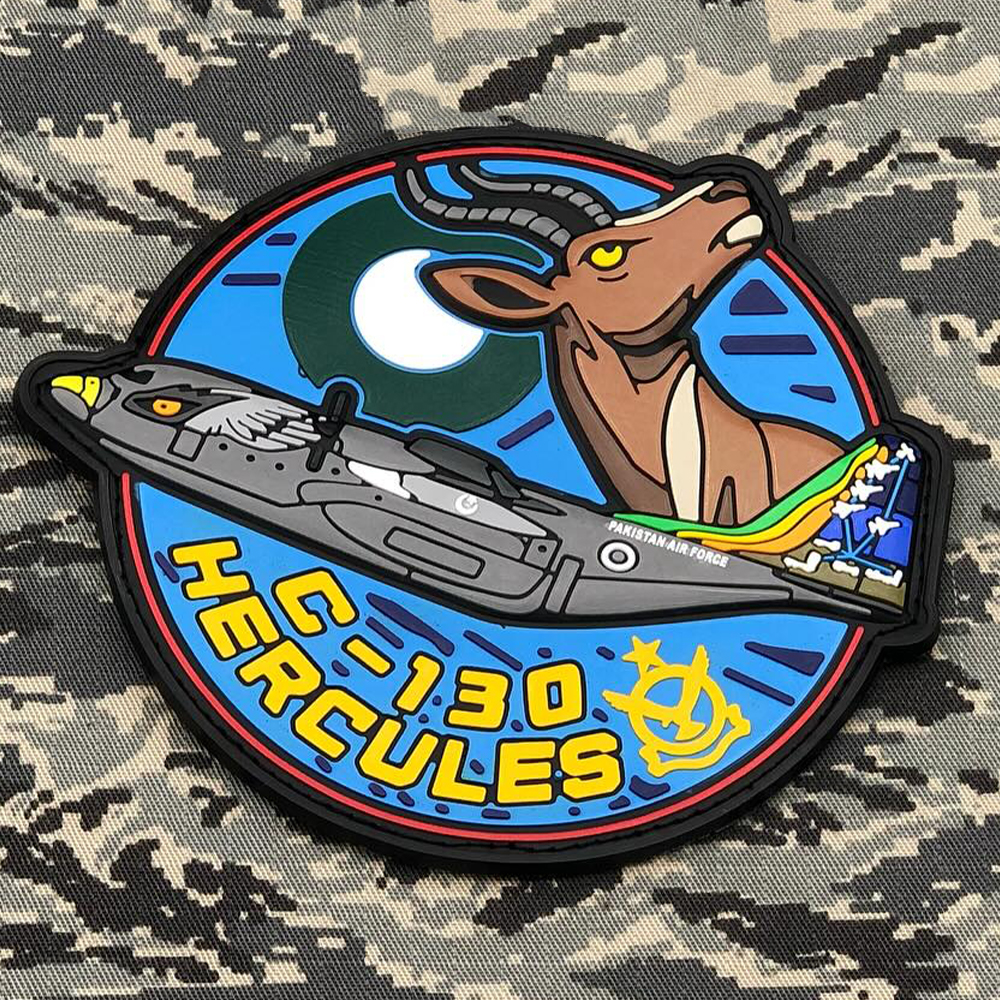 Custom Pakistan Aviation Pilot PVC Patch 3D Rubber Hook Loop Badge