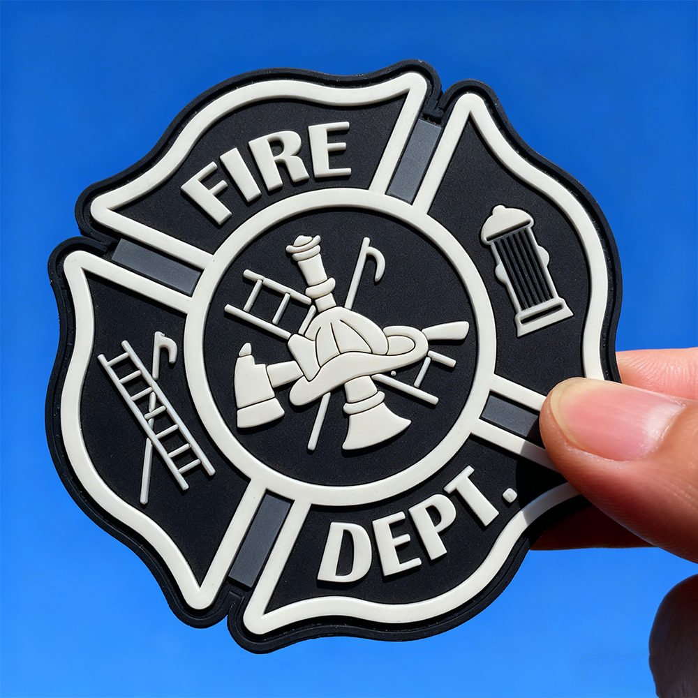 Fire Fighter Department Rescue FD Rubber Patch – Durable PVC Badge for Gear, Backpacks, Jackets