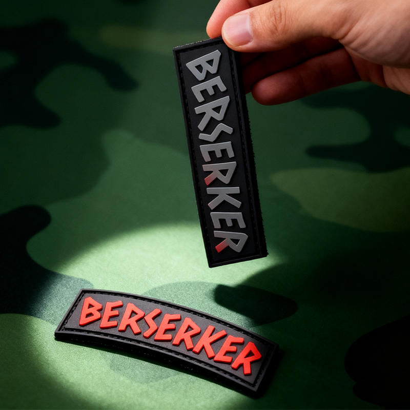 Viking Berserker Norse Tab Patch Durable PVC Rubber Badge Hook Backing Custom Gear Decoration
