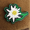 Custom German Edelweiss PVC Patch 3D Soft Rubber Flower Emblem Hook and Loop Patch for Jackets Bags and Collectors