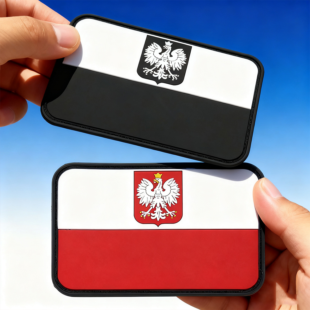 Custom Polish Flag PVC Rubber Emblem Durable Morale Patch for Collectors