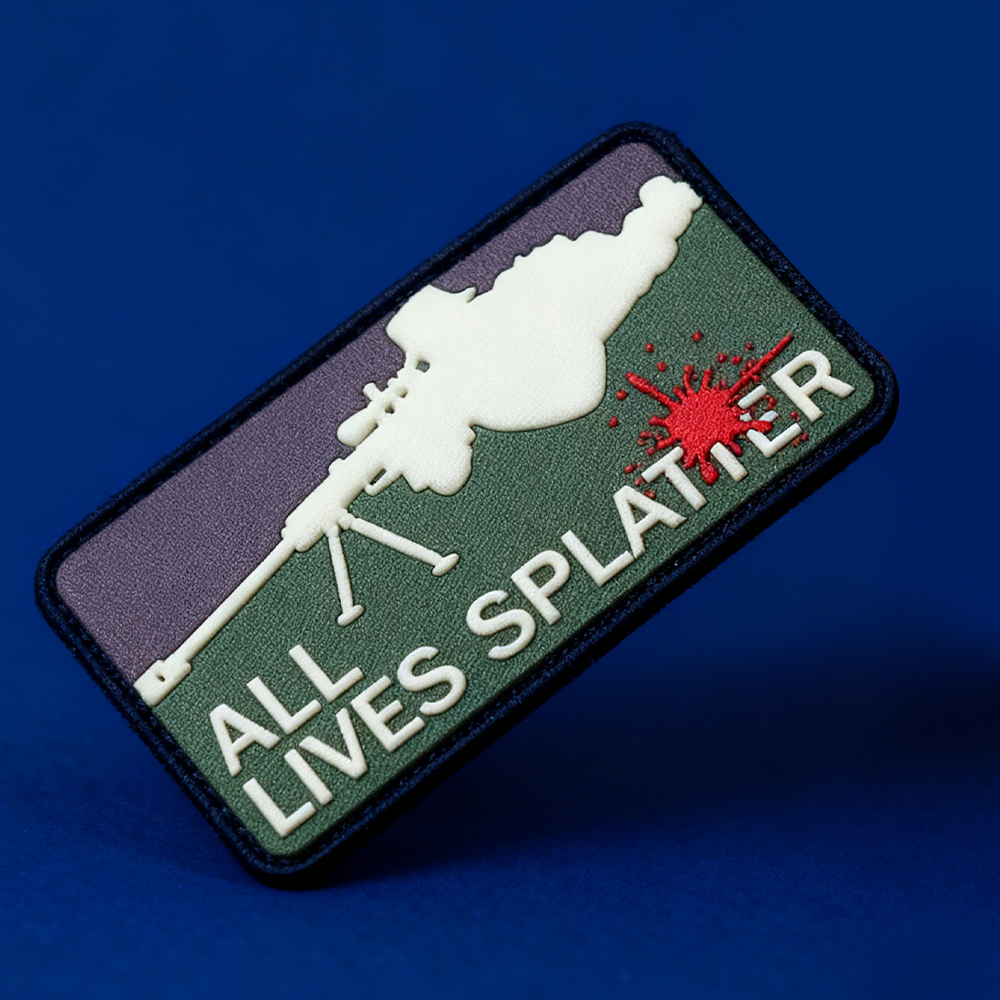 Funny All Lives Splatter PVC Patch – 3D Rubber Hook Loop Badge for Outdoor Packs EDC Gear Accessories