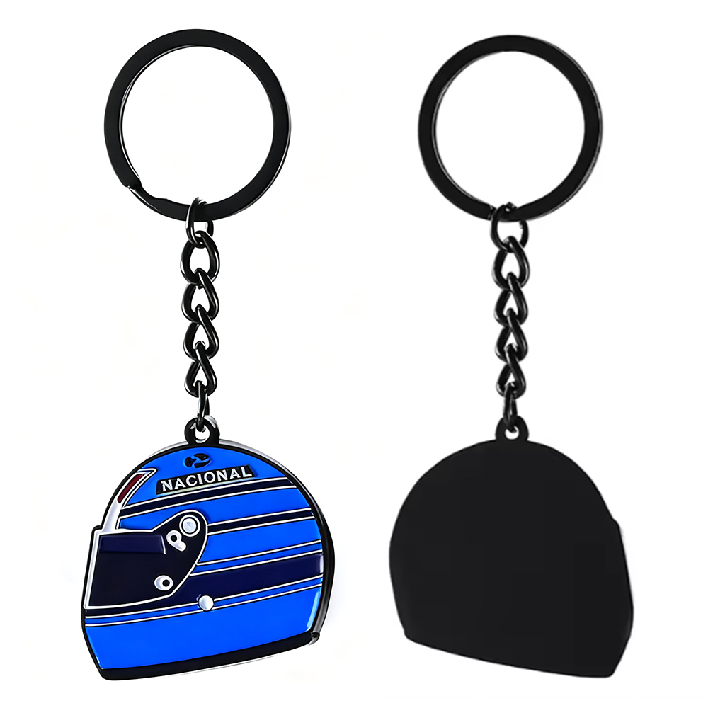 Customized Soft Enamel 2D Helmet Black Metal Keychain Fashion Motorcycle Key Ring Logo Gift
