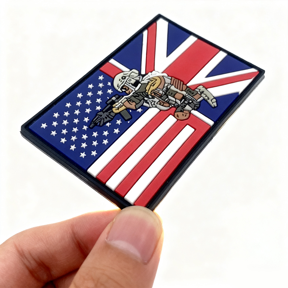 Custom Shooter PVC Patch Soft Rubber Morale Badge with Hook and Loop Backing for Tactical Outdoor Gear and Jackets