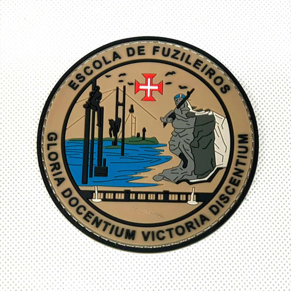 Brazilian Marine Corps School PVC Patch Custom 3D Rubber Badge with Hook and Loop Backing