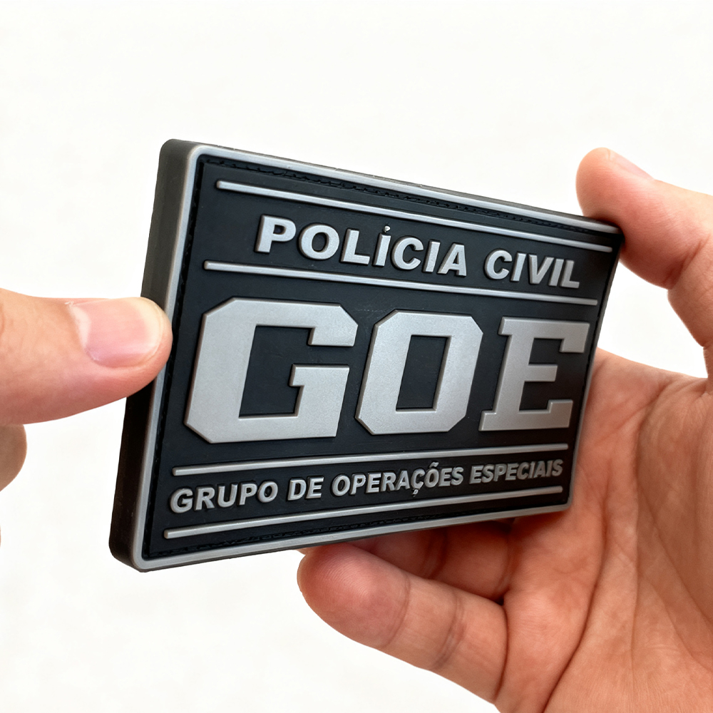 Custom Brazil GOE Emblem PVC Patch 3D Soft Rubber Badge with Velcro Backing for Jackets and Gear