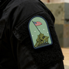 Premium 3D PVC Rubber Patch with USA Flag Icon Tribute Artwork, Durable Hook Loop Badge for Backpacks Apparel Collectible Display
