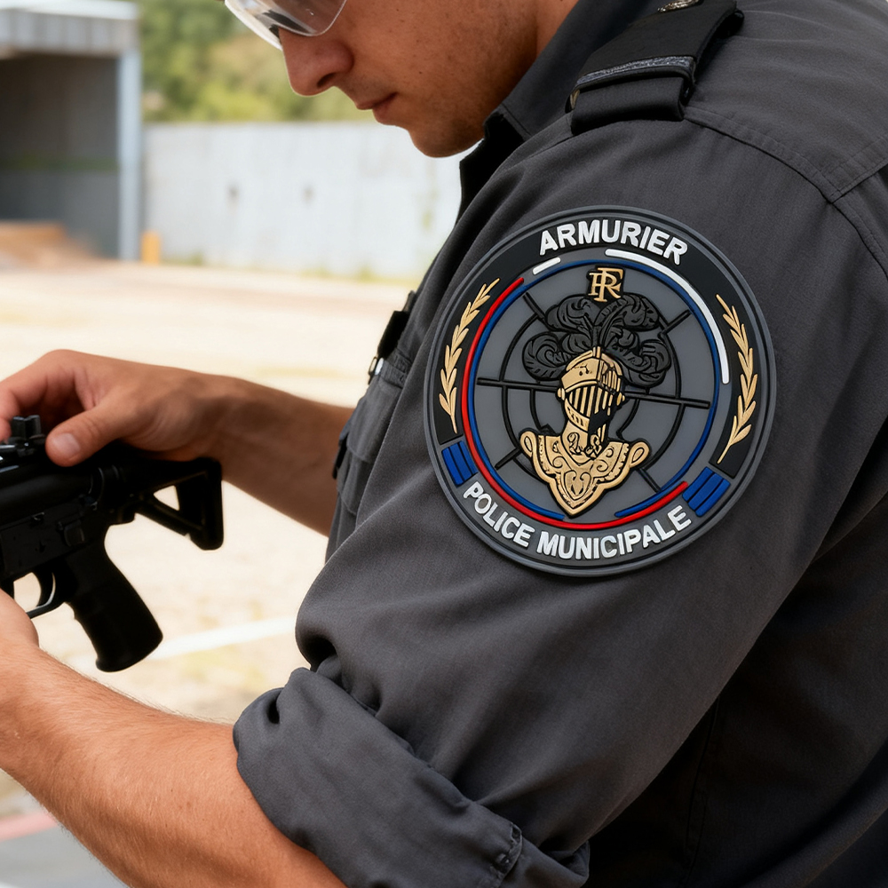 Custom Armurier PVC Patch 3D Soft Rubber Logo Badge for Work Uniforms Jackets and Backpacks