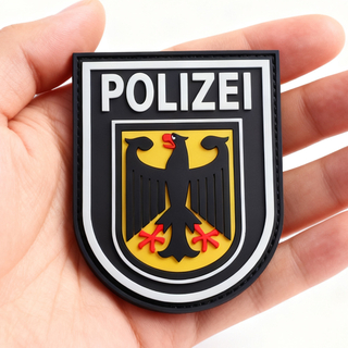 Custom Functional PVC Badge Patch Black 3D Rubber Patch with Eagle Logo Soft PVC Label for Jackets and Backpacks