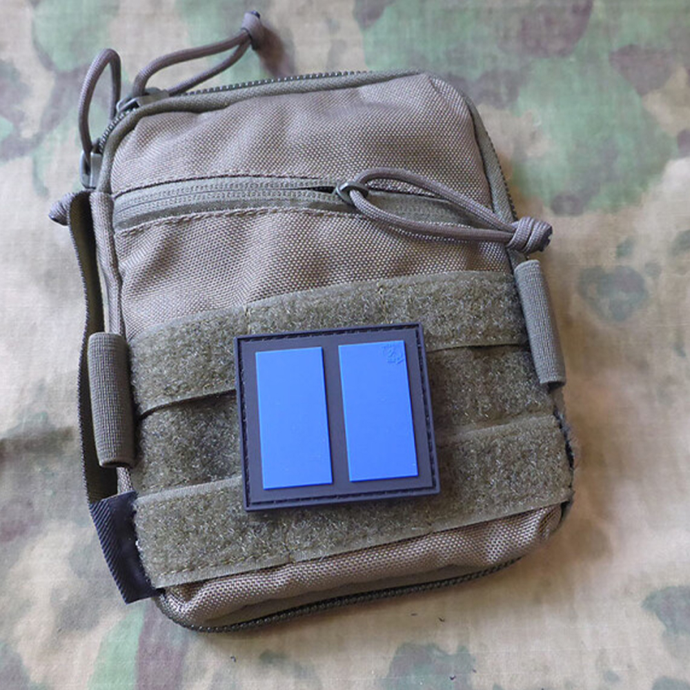 Reflex Blue Abteilungsführer Style 3D PVC Rubber Patch Custom Embossed Functional Badge Soft PVC Label for Clothing